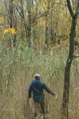 Man walking in a field