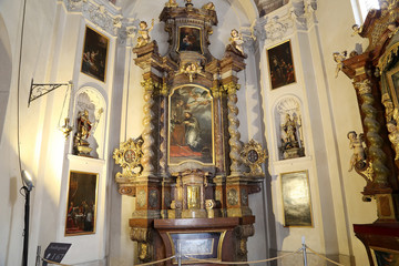 Fototapeta na wymiar Saint George Basilica interior within the Castle of Prague, Czech Republic