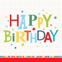 colorful birthday greeting card design