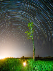 Star trail at the field