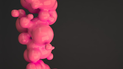 Abstract red bubble from spherecial shapes