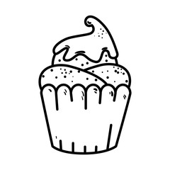 delicious cupcake sweet icon