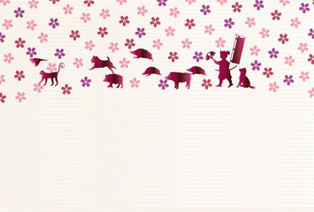 亥　和紙　年賀状　背景 