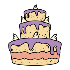 delicious cake celebration icon