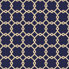 Seamless ornament in arabian style. Geometric abstract navy blue and golden background. Pattern for wallpapers and backgrounds
