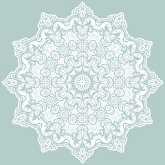 Elegant ornament in classic style. Abstract traditional pattern with oriental elements. Classic ound white vintage pattern