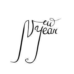 The New Year Is 2019. Calligraphy vector illustration. Beautiful handwritten font.