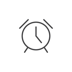 Alarm clock outline icon. linear style sign for mobile concept and web design. Watch ticker simple line vector icon. Time symbol, logo illustration. Pixel perfect vector graphics