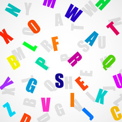 Abstract background from colorful letters of the English alphabet