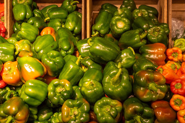 Obraz na płótnie Canvas Peppers at Vegetable Market