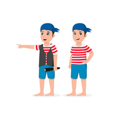 Pirates Kids Vector Cartoon Illustration