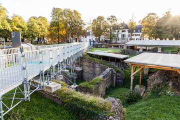 Trier, Germany. The Barbara Baths (Barbarathermen), a large Roman bath complex from the ancient...