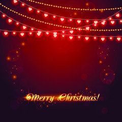 Christmas abstract background with light garland. Vector illustration