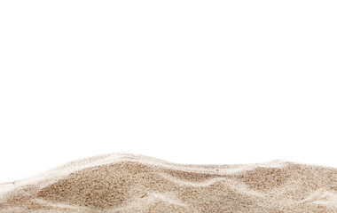 Naklejka na ściany i meble Pile of sand, isolated on white background.