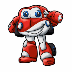 Robot car cartoon - cute robot - baby car Vector Illustration