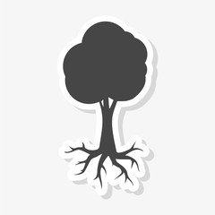 Tree and root sticker, tree and root icon 