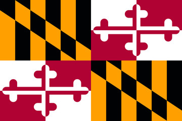 Maryland flag. Vector illustration. United States of America. Baltimore.