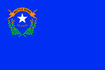 Vector flag of Nevada state. Las Vegas, Reno. United States of America.