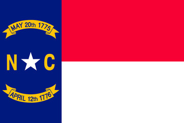 North Carolina vector flag. Vector illustration. United States of America. Raleigh - obrazy, fototapety, plakaty
