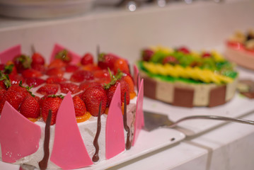 cakes on the buffet