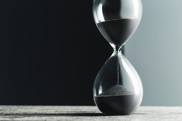 Hourglass on dark background