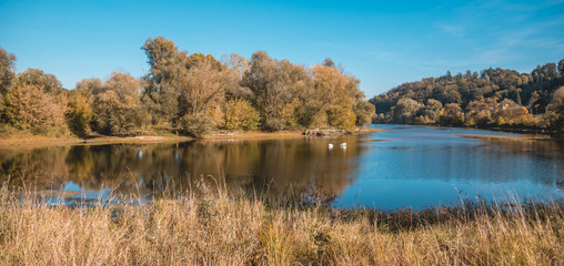 Beautiful autumn view near Pleinting-Danube-Bavaria-Germany
