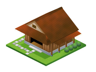 日本家屋　トタン屋根の小屋