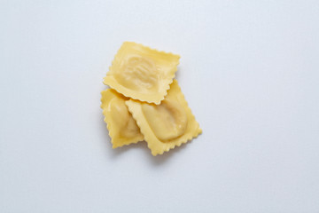 Ravioli pasta isolated over white background
