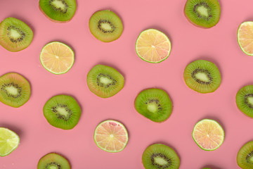 Fototapeta premium Food texture. Seamless pattern of fresh various fruits.