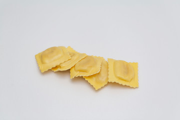 Ravioli pasta isolated over white background