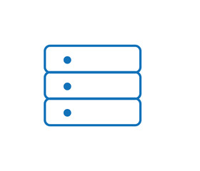 Obraz premium Modern Data Server or Hosting blue icon for web, app and more