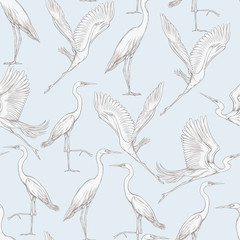 Naklejka premium Seamless pattern, background with tropical birds