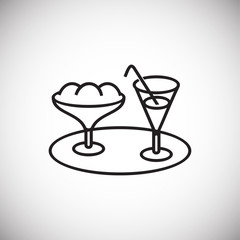 Summer cocktails thin line on white background icon