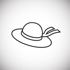 Summer hat thin line on white background icon