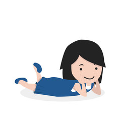 small girl Smiling with hands under chin