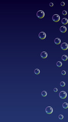 ubble with Hologram Reflection. Set of Realistic Water or Soap Bubbles for Your Design.