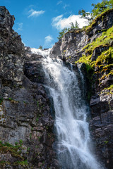Fototapeta na wymiar The waterfall Njupeskar in northern Sweden