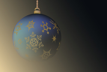 Dark background with Cristmas ball.
