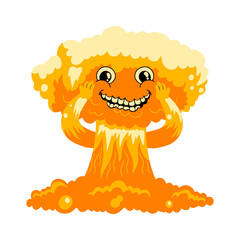 Cute mushroom cloud on white background