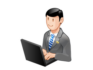 仕事中の男性会社員