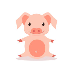 Cute pig. vector illustration.