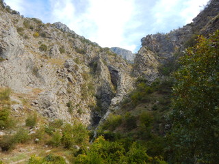 A rock crevice in mountains near Old Town Kotor