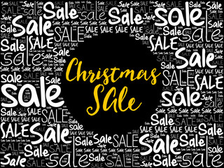 Christmas SALE words cloud collage, business concept background