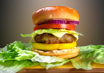 fresh and juicy hamburger