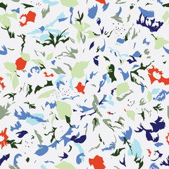 Seamless pattern design with abstract colorful shapes