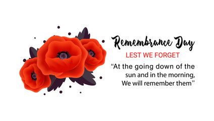 Remembrance Day vector card. Lest We forget.