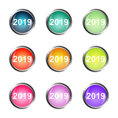 bunte Glas Buttons Set - 2019 