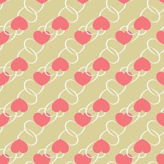 Heart seamless pattern. Fashion graphic design. Modern stylish texture. Colorful template holiday for prints, textiles, wrapping, wallpaper, card, banner, business, etc. Vector illustration.