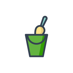 sand pail icon filled outline style