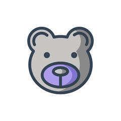 teddy bear icon filled outline style